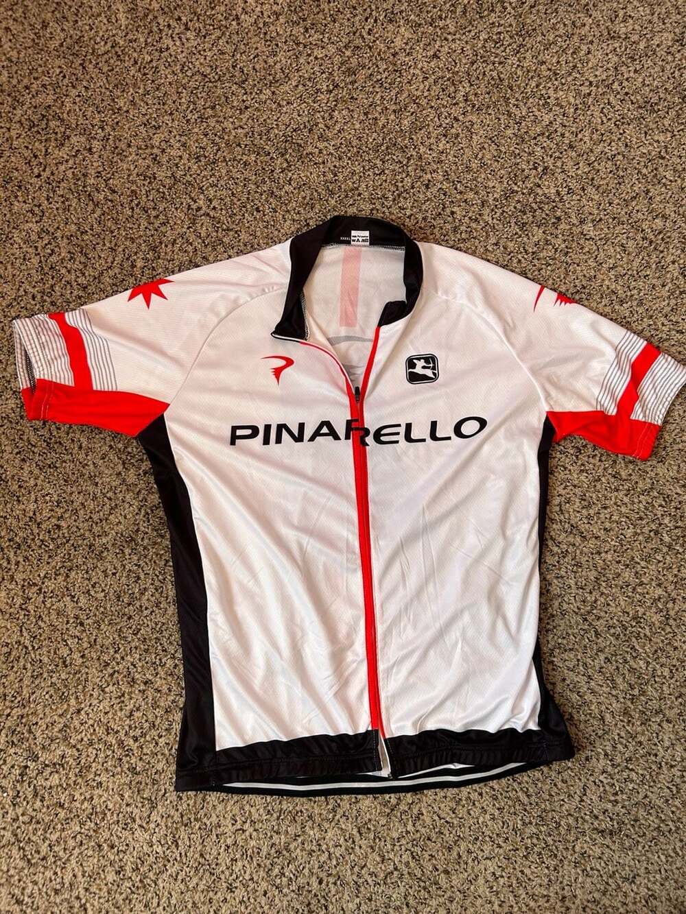 Pinarello Cycling Jersey Size XXXXL White Red Black Short Sleeve
